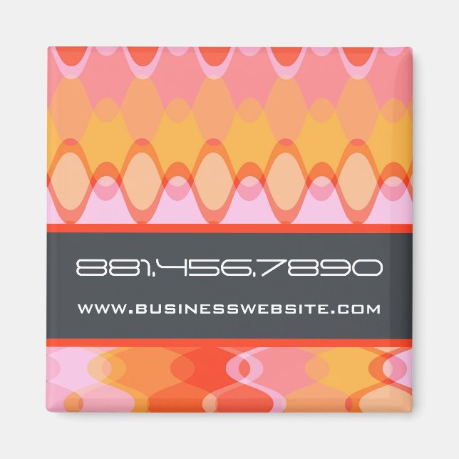 Vagues géniales | 03 * aimant jaune-orange rose de (Devant)