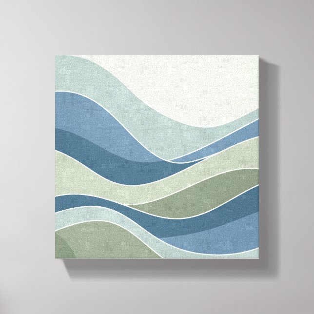 Vagues géométriques douces Toile murale minimalist (Recto)