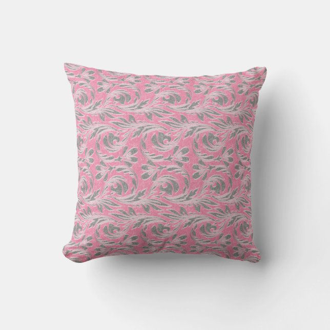 Vagues métalliques, Lt rose-blanc-Carré Coussin (Recto)