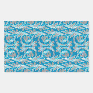 Vagues métalliques, Stickers Rectangle bleu-blanc