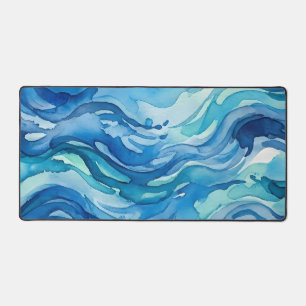 Vagues océaniques abstraites à l'aquarelle