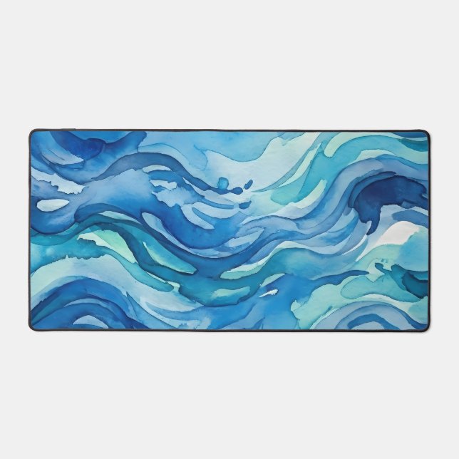 Vagues océaniques abstraites à l'aquarelle (Recto)