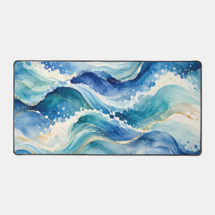 Vagues océaniques abstraites à l'aquarelle