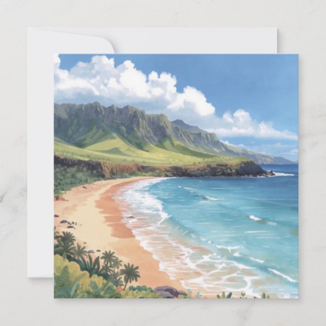 Vagues océaniques Hawaii Carte plate (Devant)