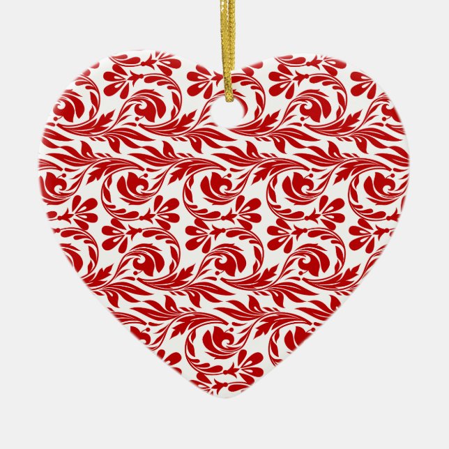Vagues, Ornement En Forme De Coeur Rouge-Blanc (Devant)