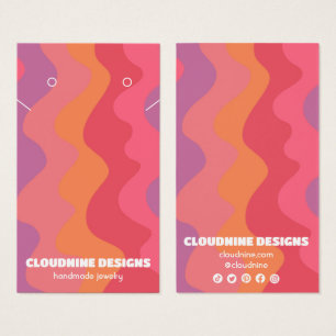 Vagues roses portant collier bijoux carte d'affich