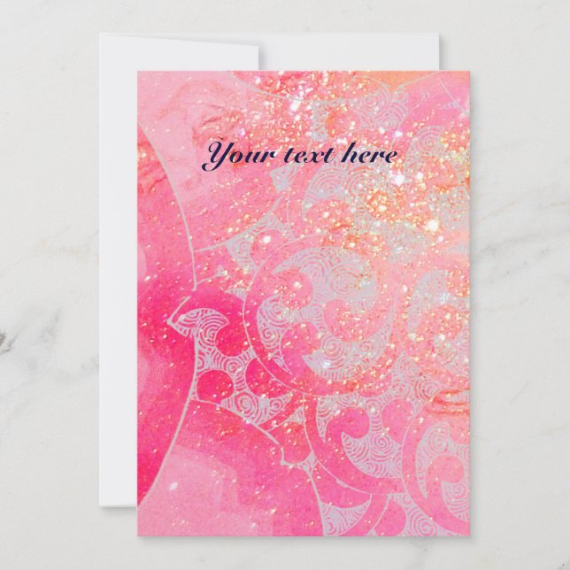 VAGUES RUBY, rouge vif bleu rose or scintille (Devant)