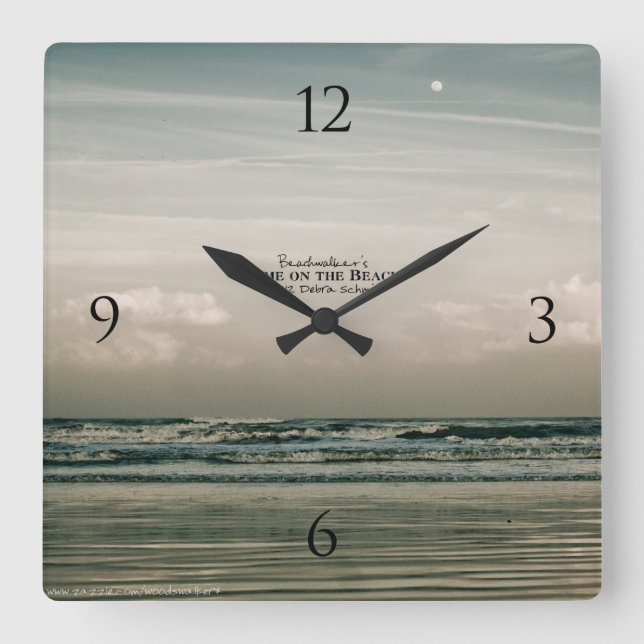 Vagues se brisent à Ocean Beach Sunrise Horloge (Recto)