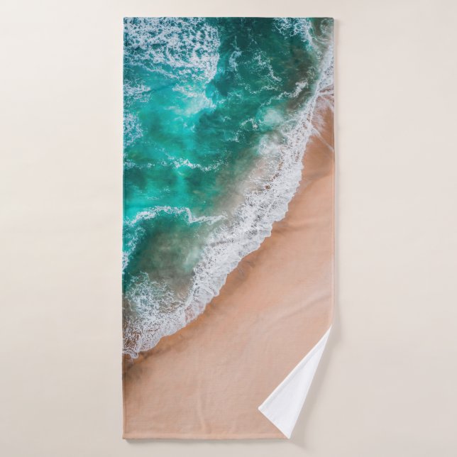 Vagues sur la plage de sable (Serviette de bain)