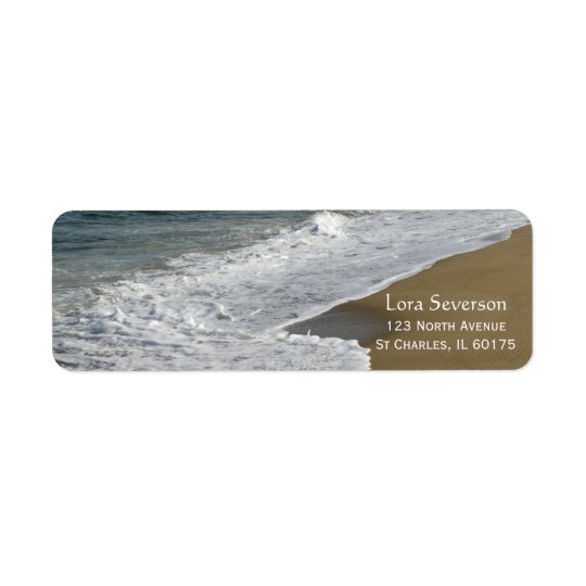 Vagues sur la plage étiquette d’adresse retour