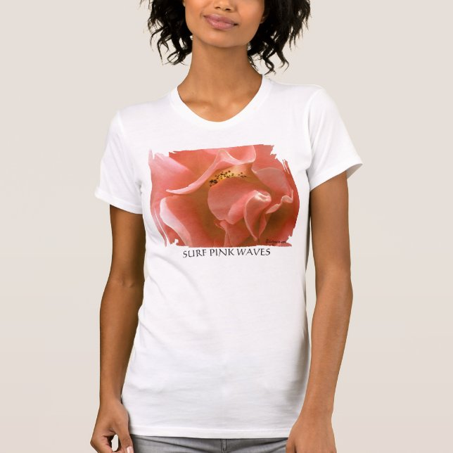 Vagues surf rose - T-shirt Pétales Roses (Devant)