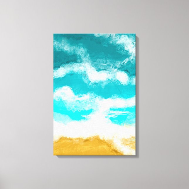 Vagues Turquoise Côtière Bord de mer Toile Océan I (Recto)