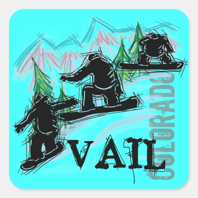 Vail Colorado stickers snowboard (Devant)