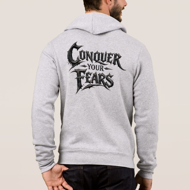 ​Vaincre Vos Peurs Sweat à Capuche Zip Imprimé Dos (Dos)