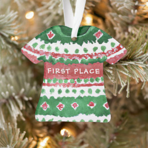 Vainqueur de Noël moche Aquarelle rouge verte