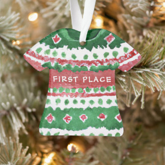 Vainqueur de Noël moche Aquarelle rouge verte