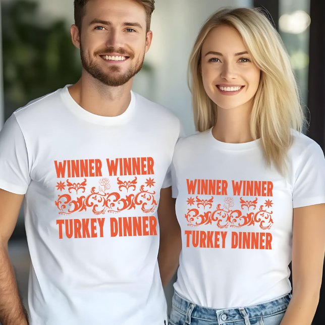 Vainqueur du Dîner Turquie Tshirt (Winner winner turkey dinner couple tshirts)