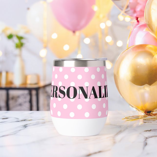 Vaisseau à vin motif de polkadot personnalisé (Enterrement de vie de garçon)