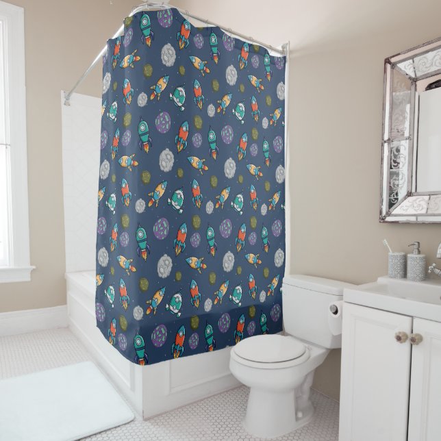 Vaisseau Motif rideau de douche (En situation)