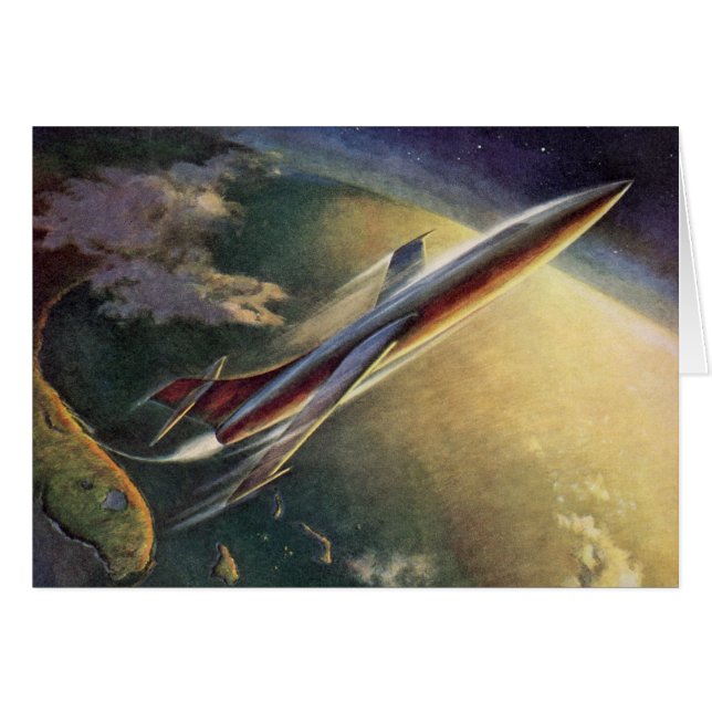 Vaisseau spatial de science-fiction vintage Avion  (Devant horizontal)
