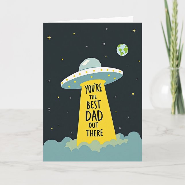 Vaisseau spatial Tu es le meilleur papa carte (Devant)