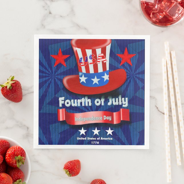 Vaisselle de fête du 4 juillet Serviette en papier (En situation)