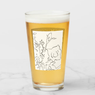 Vaisselle en verre à croquis de rose et sérigraphi