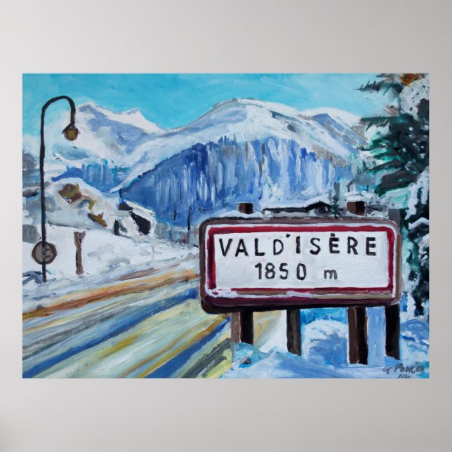 Val d’Isère Peinture – Affiche Alpes françaises (Devant)