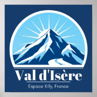 Val d'Isère France Station de ski art mur Poster