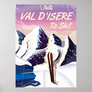 Val-d'Isère poster de voyage vintage ski