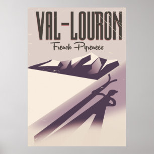 Val-Louron, affiche de voyage de ski en France