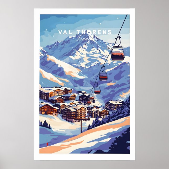 Val Thorens France Affiche de Ski 1 (Devant)