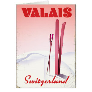 valais Suisse Style vintage poster ski
