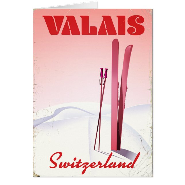 valais Suisse Style vintage poster ski (Devant)