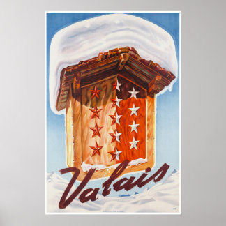 Valais, Suisse, Suisse, Affiche de ski