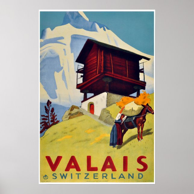 Valais, Suisse, Suisse, Affiche de ski (Devant)