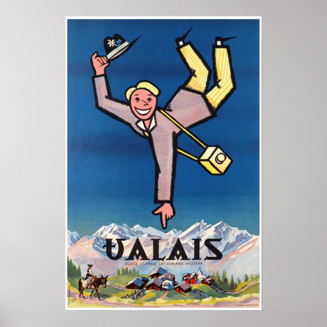 Valais, Suisse, Suisse, Affiche de ski (Devant)