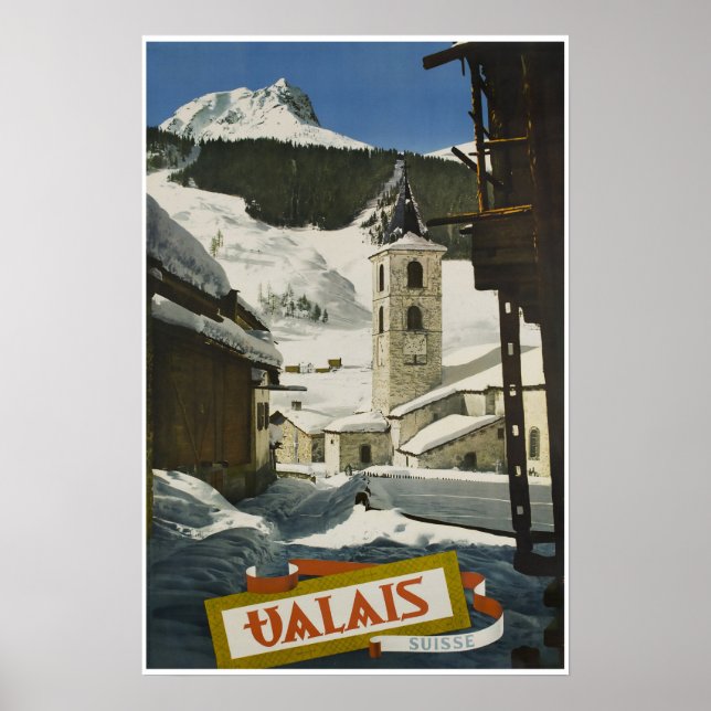 Valais, Suisse, Suisse, Affiche de ski (Devant)