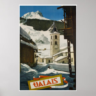 Valais,Switzerland,Suisse,Ski Poster