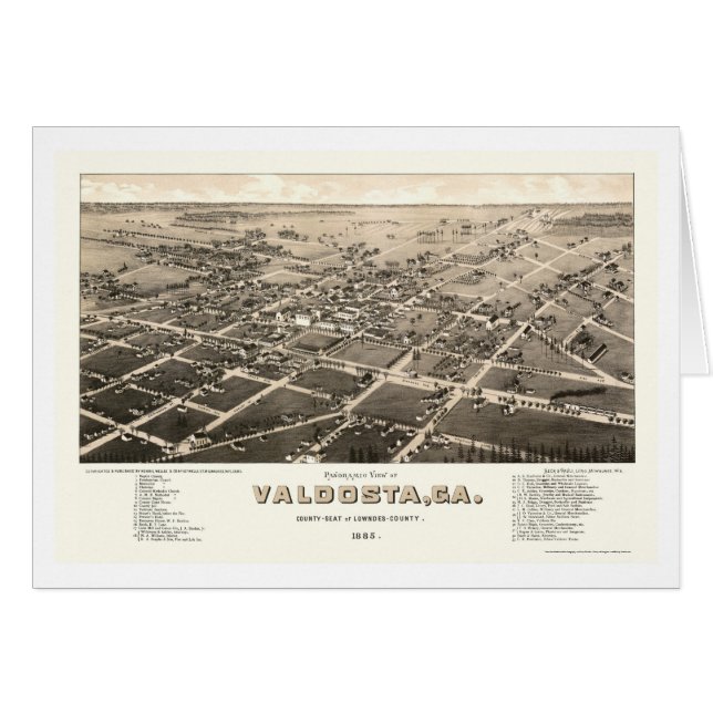 Valdosta, carte panoramique de GA - 1885 (Devant horizontal)