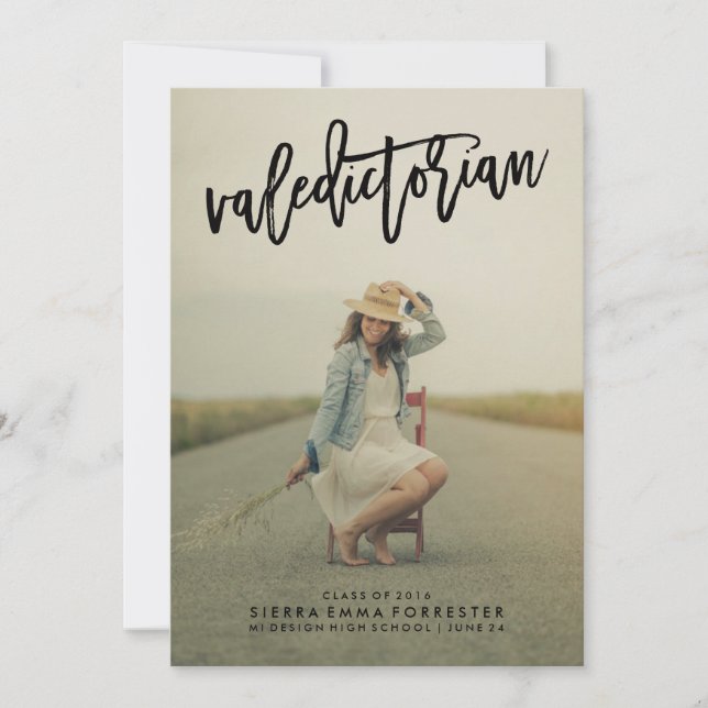 Valedictorian 1 Faire-part d'obtention d'un diplôm (Devant)