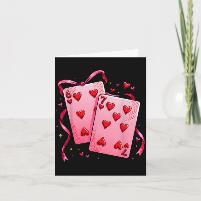 Valentine 6 7 Saint-Valentin Cartes de jeu assorti (Devant)