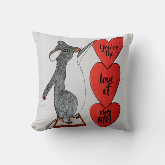VALENTINE AMOUR DE MON coussin DE SOURIS DE VIE (Recto)