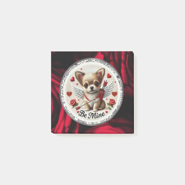 Valentine Angel Chihuahua Post-It Notes - Be Mine (Devant)