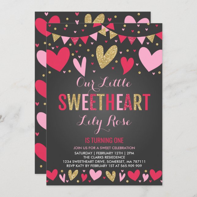 Valentine Anniversaire Invitation Amour Anniversai (Devant / Derrière)