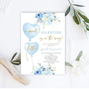 Valentine Baby shower Boy Invitation
