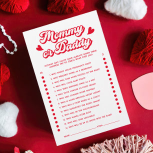 Valentine Baby shower Game Guards maman ou papa