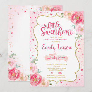 Valentine Baby shower Invitation Chérie bébé