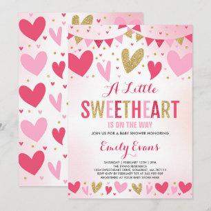 Valentine Baby shower Invitation Chérie bébé