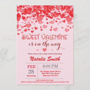 Valentine Baby shower Invitation Little Sweetheart